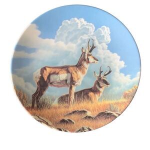 VINTAGE Dominion China LTD The Pronghorn Collector Plate by Paul Krapf With COA